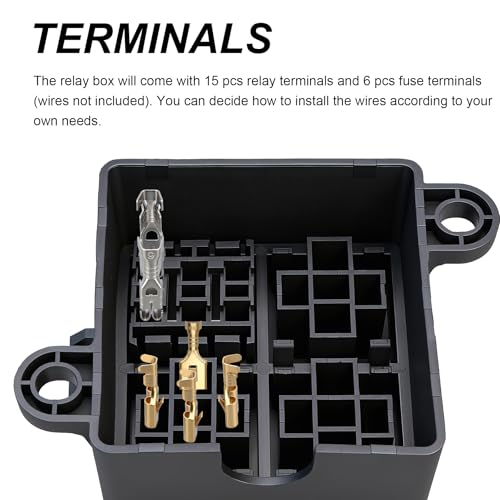12V 3 Way Fuse Relay Box, 3 Relays and 3 ATC/ATO Blade Fuses Slots, Compatible with 4-Pin 5-Pin 40A Relay, for Cars Truck Jeep - size: 3Relays 3Fuses slots, style: Box