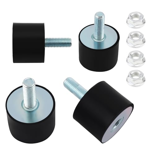 4 Pack M10 Rubber Isolator Mounts, 40 * 30mm Shock Absorber Rubber Cylindrical Vibration Isolation Anti Vibration Mount for Air Compressors/Garage Motor/Diesel Engines