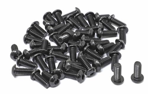 iexcell 50 Pcs 1/4-20 x 5/8" Stainless Steel 304 Hex Socket Button Head Cap Screws Bolts, Black Oxide Finish, with Hex Key Spanner - size: 1/4-20 x 5/8"