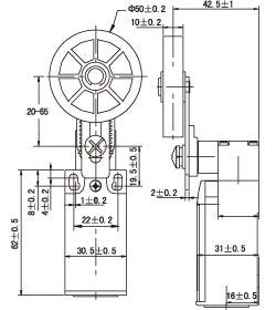 SND4118-SL-A Adjustable Rubber Roller Safety Limit Switch