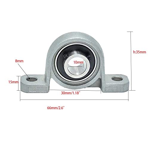 6pcs KP000 10mm Bore Zinc Alloy Inner Ball Mounted Pillow Block