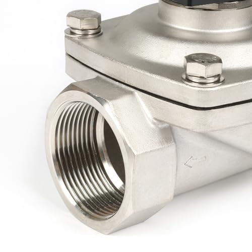 U.S. Solid 1-1/2" Stainless Steel Solenoid Valve - 12V DC, Normally Closed, 145 PSI Electric Valve for Water, Air, Diesel - size: 1-1/2 "