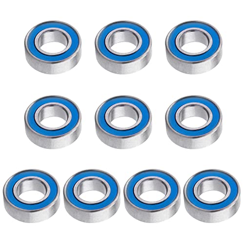 RC Ball Bearings 10-Pack Bearing Steel and Double Rubber Sealed Miniature Deep Groove Ball Bearings (6x12x4mm) - size: 6x12x4mm