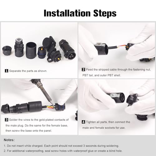 3 Pin Waterproof M16 Plastic Aviation Connector 10A 400V - style: 3PIN
