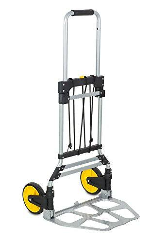 Mount-It! Folding Hand Truck and Personal Dolly, Aluminum Trolley, Heavy Duty 264 Lb Capacity Cart, Dolly Cart with Wheels of Durable Rubber, Soft Grip Telescoping Handle for Indoor Outdoor, Foldable - size: 264 Lb Capacity