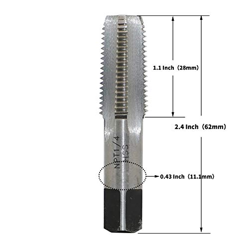 1/4-18 NPT HSS Taper Pipe Tap, High-Quality High-Speed Steel 6542, Used For Conventional Machine Tapping Or CNC Tapping, Can Tap Steel And Stainless Steel. - size: NPT1/4"