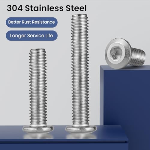 1/4-20 Bolt, 20Pcs 1/4-20 x 1-1/4" Flat Head Hex Socket Cap Screws, 304 Stainless Steel 18-8 Furniture Bolts, Full Thread (with Hex Spanner) - size: 1/4x1-1/4