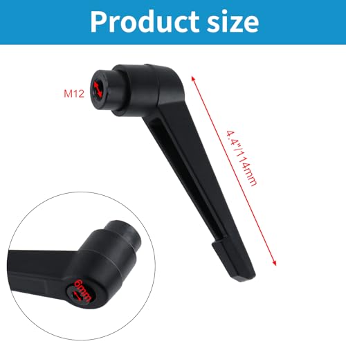 Clamping Lever Handles M12 Push Button Ratchet Lever Female Threaded Stud Adjustable Handles Hand Knobs, 4.4" Lever Length -2pcs