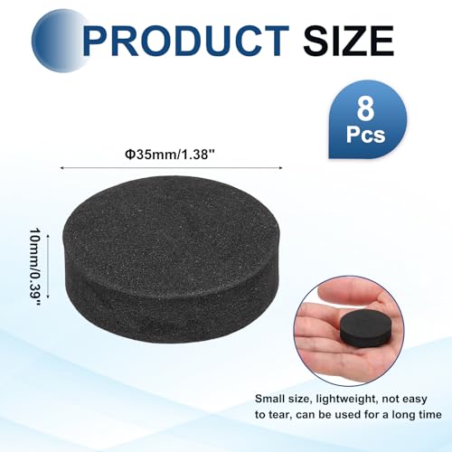 MECCANIXITY 8 Pcs Single Sided Speaker Isolation Feet Pads, 35mmx10mm Non Slip Foam Shock Absorption Base Pad Amplifier Stand Feet Mat for Speaker HiFi Home Theater Sound System, Black - size: 35mmx10mm