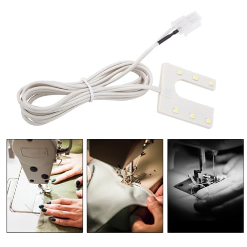 Anu Limen Sewing Machine LED Light, 0.3W 6-LED Magnetic U-Shaped Work Lamp, White Sewing Machine Accessory for Home and Industrial Machines