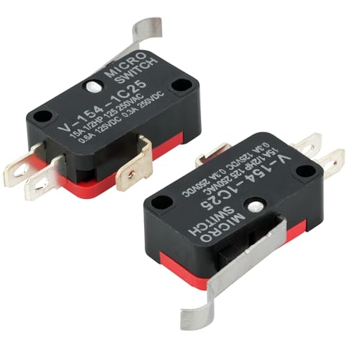 12 Pcs Micro Limit Switch with Simulated Roller Lever SPDT 1NO 1NC Microswitch V-154-1C25 - size: Simulated Roller Lever (V-154-1C25)