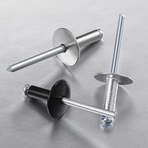 Wensilon(pcs) 1/4 * 3/4" Large Cap Open End Aluminum Blind Rivets,6.4 * 19 Blind Rivet - color: Aluminum, size: 1/4*3/4