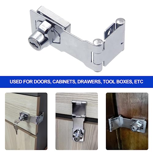 2 Pack Door Lock Hasp Latchs, Collapsible Solid 304 Stainless Steel - color: 2 Pack(Individual Key)