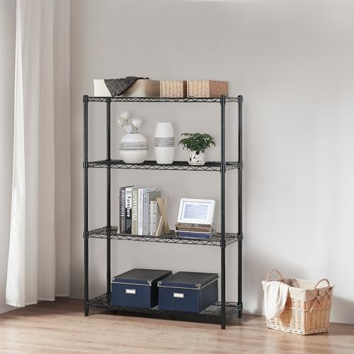 PayLessHere | 4-Tier Wire Shelf | 36"x14"x54" | Black - color: Black, size: 36"D x 14"W x 54"H