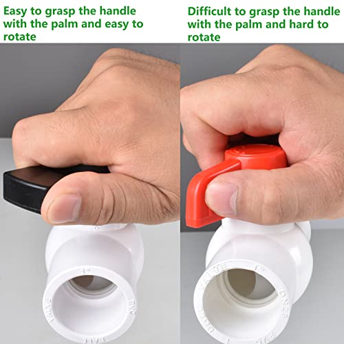 2Pcs 1" PVC Ball Valve, Shut-Off Valve with Easy to rotate and Excellent Handle, Rated at 150 PSI - size: 1 Inch (1")