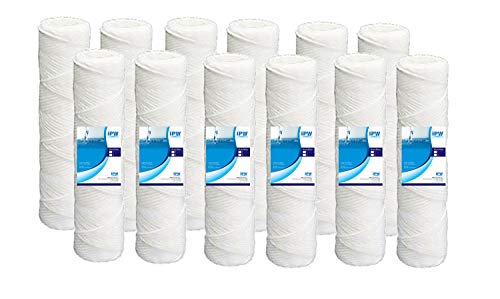 IPW Industries Inc. 12-Pack 5 Micron Under Sink Sediment Water Filter - 10" x 2.5" String Wound Water Filter - Compatible with OmniFilter RS5-SS - style: 12-Pack
