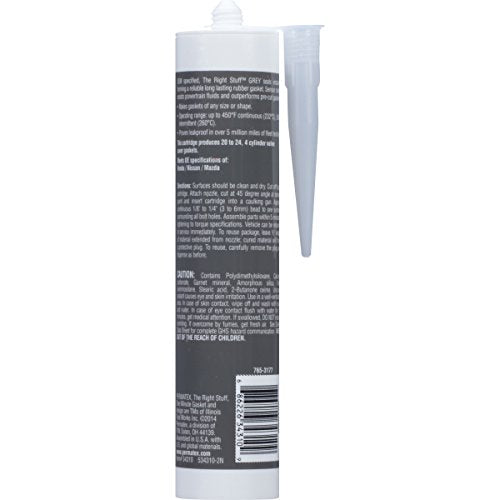 Permatex 34310-6PK The Right Stuff Grey Gasket Maker, 10.1 oz. (Pack of 6) - size: 10 Fl. Oz. (Pack of 6), style: The Right Stuff 1 Min