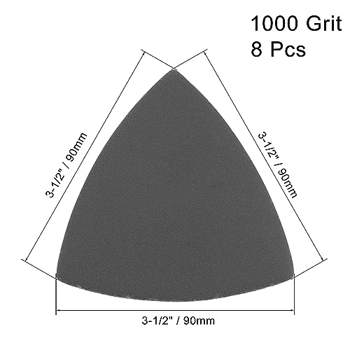 Silicon Carbide Triangular Sandpaper fit 3-1/2" Oscillating Multi-Tool Use 1000Grit 8pcs - style: 1000 Grit 8pcs