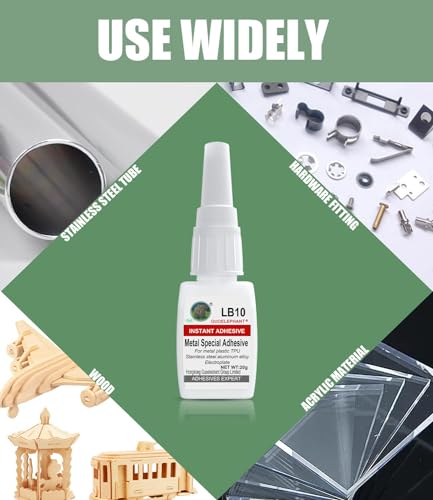 Super Glue for Metal, Instantly Strong Adhesive for Stainless Steel,Iron,Aluminum Alloy,Automotive Repair, Metalwork,Tools,DIY Craft - Clear, Waterproof, Heat-Resistant