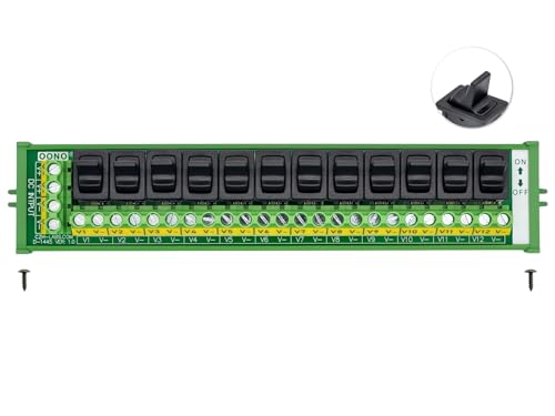 Screw Mount 12 Channel Paddle Switch DC Power Distribution Strip Module - style: Paddle Switch, Screw Mount