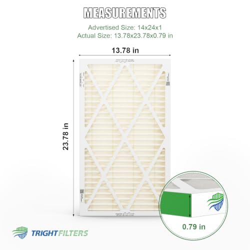TRIGHTFILTERS 14x24x1 Air Filter MERV 11 HVAC Furnace Filter Pleated 2 Pack - size: 14x24x1
