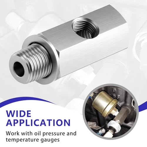 1/4" NPT Oil Pressure Sensor Tee Adapter, 304 Stainless Steel Triple Port Fitting: 1/4" NPT Female to Male & 1/8" NPT Female for Gauge and Sensor Installation - size: 1/4 NPT-1/4 NPT-1/8 NPT