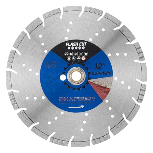 RHAPSODY 12Inch Laser Welded Diamond Saw Blade,Segmented All Purpose Blade - size: 12 Inch