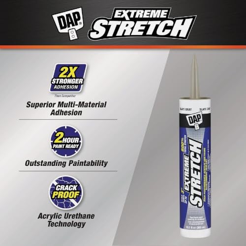 DAP Extreme Stretch Acrylic Urethane Premium Elastomeric Sealant, Slate Gray, 10.1 Oz (7079818711)