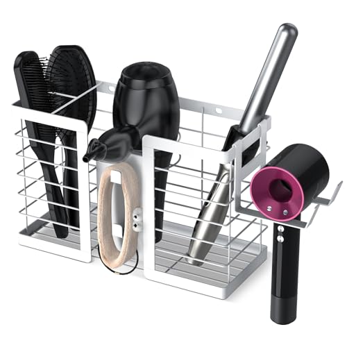 FUNKYLEE 3-in-1 Universal Hair Tool Organizer Wall Mount, White - color: White
