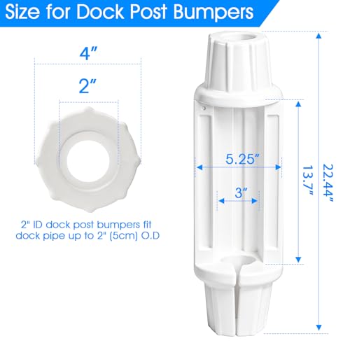Dock Bumpers for Poles/Post, Boat Dock Bumpers Fenders - color: White-2pk, size: 22.44 Inch Length