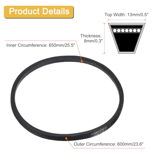 uxcell A23 1/2 Classic Wrapped V-Belt,26" Outer Circ A Profile - size: A23 1/2