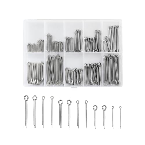 150 Pcs 304 Stainless Steel Cotter Pins Assortment Kit