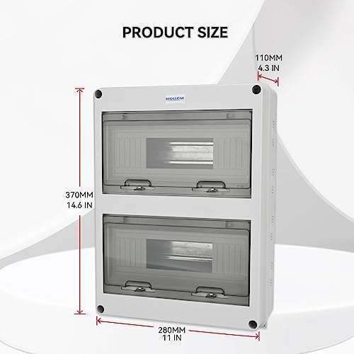 MOLLOM 24 Way Circuit Breaker MCB Distribution Protection Box - color: HT, size: 24Way | 280x110x370 MM