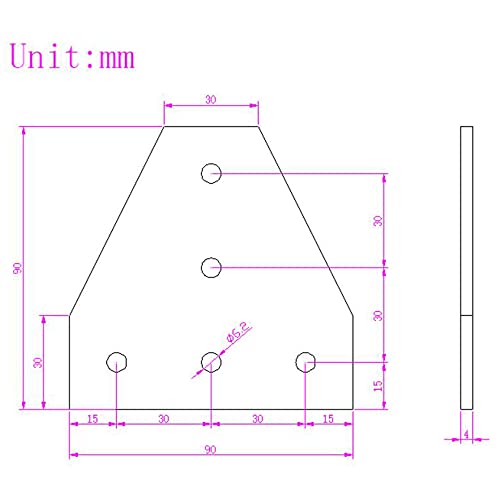 8PCS Corner Bracket Plate Outside Joining Plate for 3030 Series Aluminum Profile 3D Printer Frame (T-Silver-3030) - style: T-Silver-3030