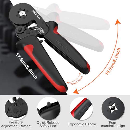 Preciva Ferrule Crimping Tool with 2000Pcs Wire Connectors, AWG23-7 - color: Black