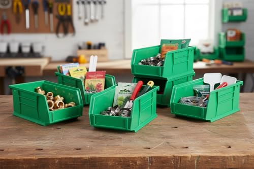 HE HUDSON EXCHANGE 7.5" x 4" x 3" (12 Pack) Plastic Stackable Storage Bin, Green - color: Green, size: 12 Pack