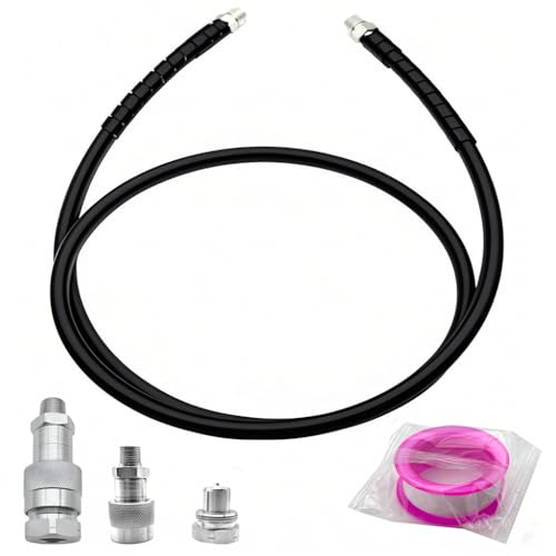 Black Hydraulic Hose Assembly with 3/8" Thread, Designed for High - Pressure Applications, Hydraulic Pressure Tested up to 10000 psi