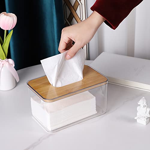 Acrylic Tissue Box, Acrylic Dryer Sheet Holder for Laundry Room, Table Clear Dryer Sheet Dispenser Rectangular