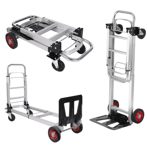 2-in-1 Convertible Hand Truck, 400 LBS Platform Dolly with 4 Wheels