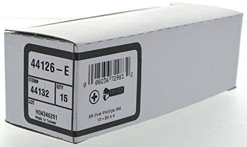 Hillman 44132 10-24 x 4-Inch Oval Head Phillips Machine Screw, Stainless Steel, 15-Pack