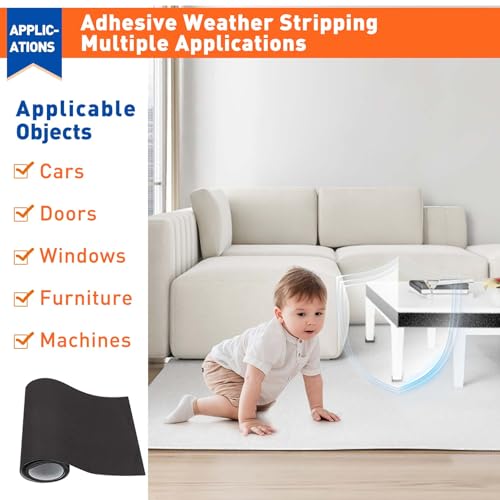 MAGZO Sponge Neoprene Foam Sheet with Adhesive, 1/4" Thick x 12" x 59" - size: 59In*12In*1/4In