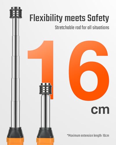 Natural Gas Detector, TopTes PT299 Gas Leak Detector with Extendable Rod, Portable Propane Sniffer for Detecting Combustible Leaks Like Methane & Butane for Home, RV (Includes Battery x2) - Orange