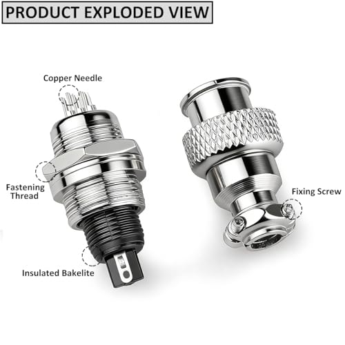 Clyxgs 5-Core Aviation Plug Connector Male Female 12mm Panel Mount Metal Wire Adapter Waterproof Cap 10PCS - style: GX12-5-10