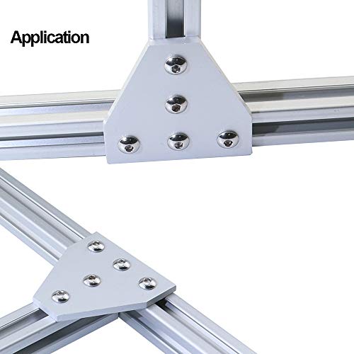 4pcs 3030 Series Aluminum Extrusion Connector Plate Set,Silver T Shape 3030 Aluminum Profile Corner Bracket Joint Plate with 20pcs T Nuts and Screws,for T Slot Aluminum Extrusion Profile - style: 4Sets T Silver with Screws
