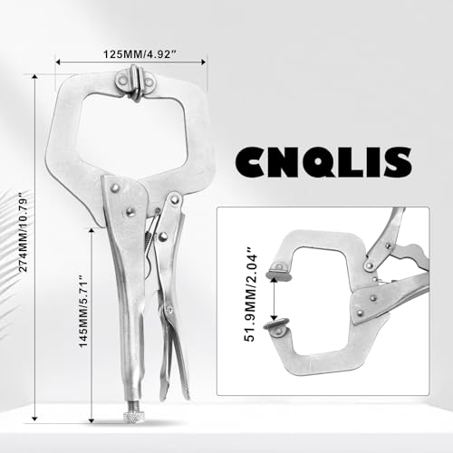 CNQLIS 4 Packs 11-inch Large C Clamp Locking Pliers with Swivel Pads - size: 11"