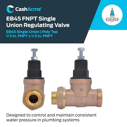 Cash Acme EB45 Pressure Regulating Valve, Single Union, 1/2 Inch NPT Female x NPT Female, Poly Top, 45 PSI, 23882-0045 - size: 1/2 in., style: Poly Top, 45 PSI