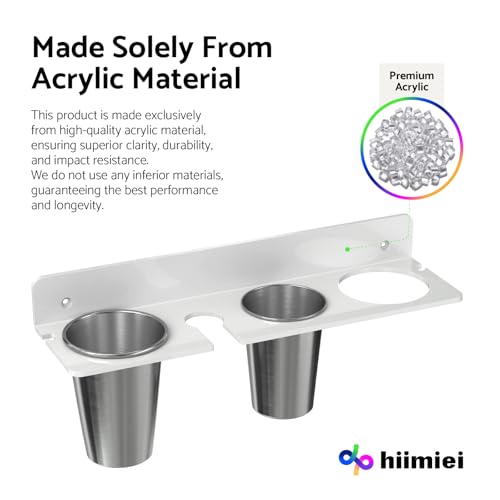 HIIMIEI Hair Tool Organizer Wall Mount, White Acrylic Hot Tool Holder