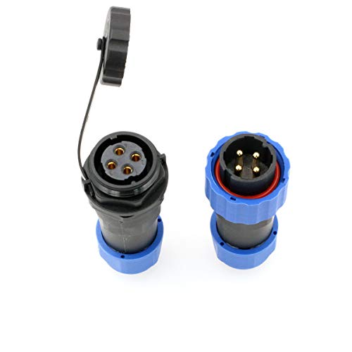 SD20 Waterproof Aviation Circular Plastic Connector for Outdoor Power System LED Lighting (4 pin, Male Plug and Female Cable Receptacle) - color: Male Plug and Female Cable Receptacle, size: 4 pin