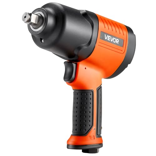 VEVOR Air Impact Wrench, 1/2" Drive Pneumatic Impact Wrench Up to 1100 ft-lbs Reverse Torque, 7500RPM 4-Speed Adjustable & Lightweight Pneumatic Gun for Auto Repairs and Maintenance - size: 7.9 × 5.9 × 2.8 in, style: 1/2" 1100 ft-lbs