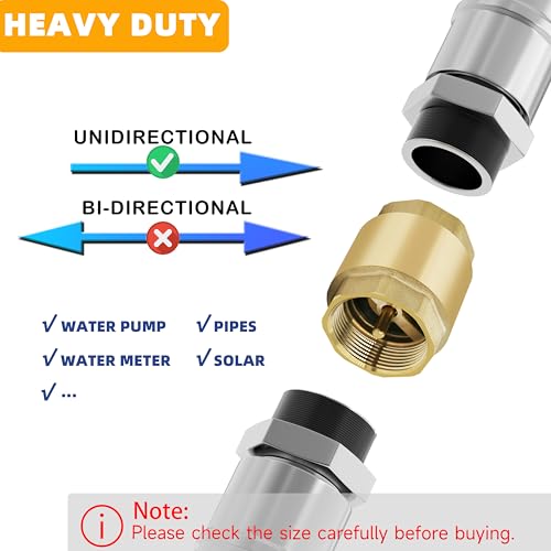 3/4" NPT Vertical Spring Check Valve, Brass, Heavy-Duty, Female Thread DN20 - size: 3/4"-NPT